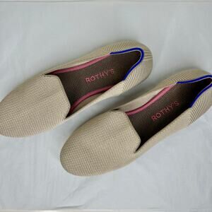 Rothy's The Loafer Linen Double-Stitch Beige Shoes